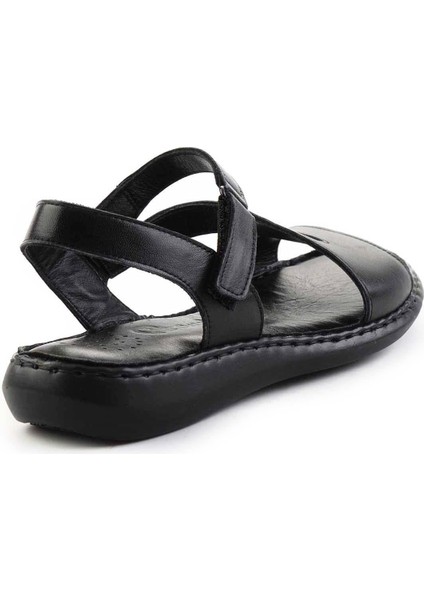 Siyah Deri Kadın Sandalet K05907021603 fırsatları