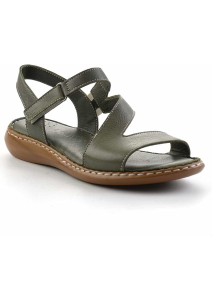 Yeşil Deri Kadın Sandalet K05907021603 modelleri