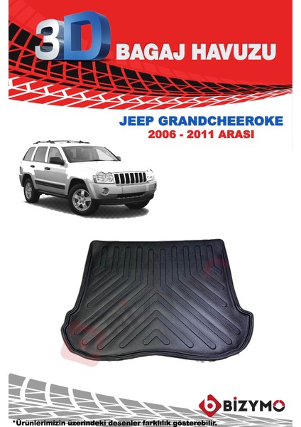 Jeep Grand Cherokee 2006-2011 3D Bagaj Havuzu