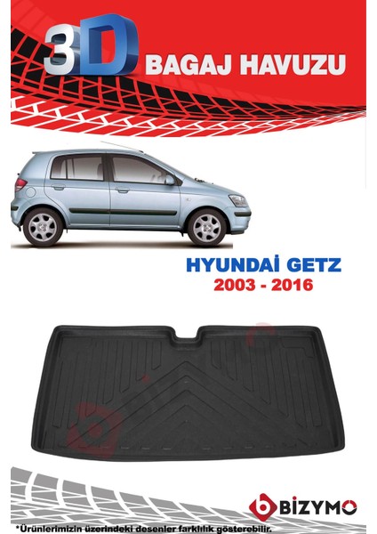 Hyundai Getz 2003 - 2016 3D Bagaj Havuzu