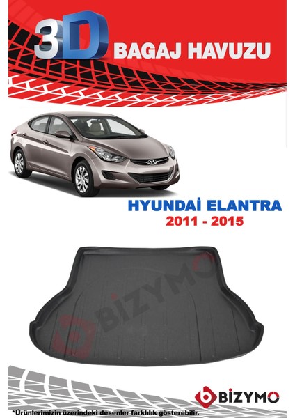 Hyundai Elantra 2011-2015 3D Bagaj Havuzu