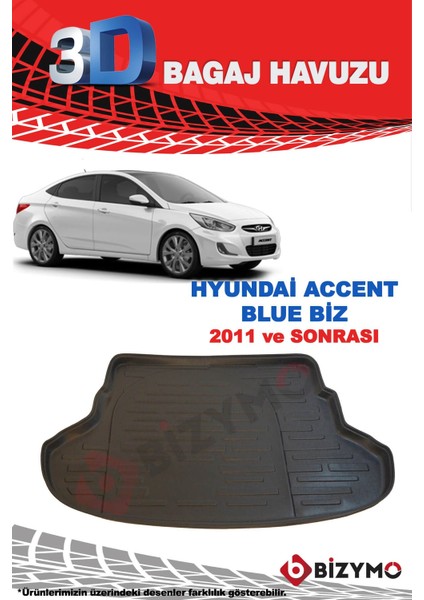 Hyundai Accent Blue Biz 2011 Ve Sonrası 3D Bagaj Havuzu