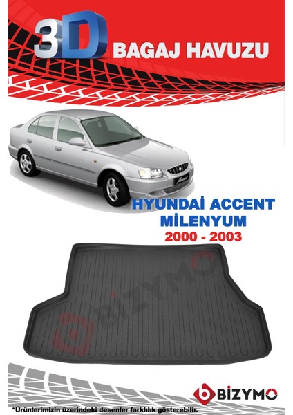Hyundai Accent Milenyum 2000-2003 3D Bagaj Havuzu fiyatları