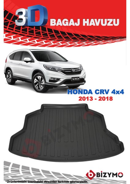 Honda Crv Suv 2013-2018 3D Bagaj Havuzu