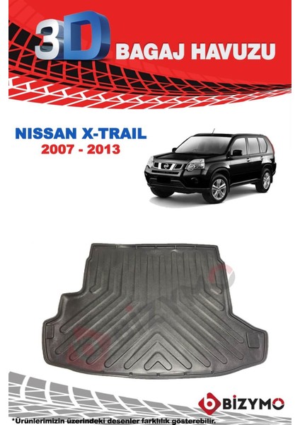 Nissan X-Trail Suv 2007-2013 3D Bagaj Havuzu fiyatları