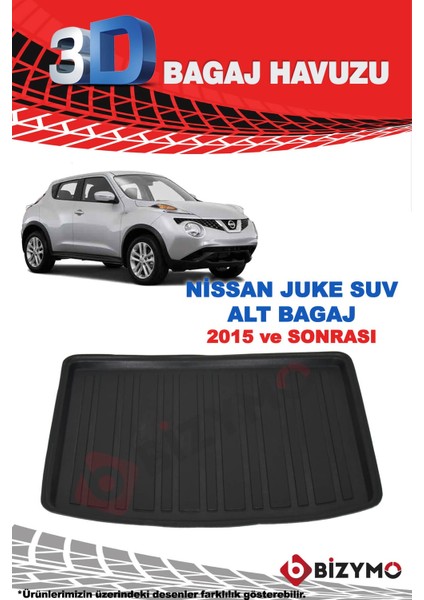 Nissan Juke Suv Alt Zemin 2015 Ve Sonrası 3D Bagaj Havuzu