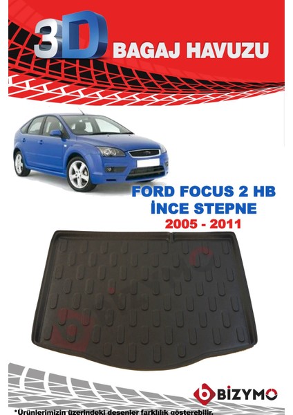Ford Focus 2 Hb Ince Stepne 2005-2011 3D Bagaj Havuzu