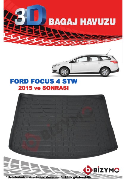 Ford Focus 4 Stw 2015 Ve Sonrası 3D Bagaj Havuzu