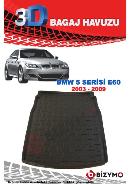 Bmw 5 Serisi E60 Sedan 2003-2009 3D Bagaj Havuzu