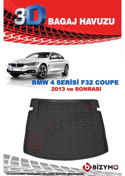 Bmw 4 Serisi Grand Coupe F36 2014+ 3D Bagaj Havuzu