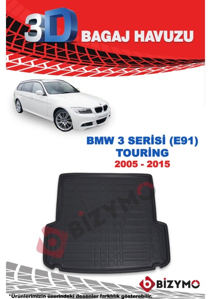 Bmw 3 Serisi E91 Touring 2005-2015 3D Bagaj Havuzu