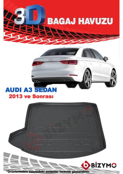 Audi A3 Sedan 2013 Ve Sonrası 3D Bagaj Havuzu fiyatları