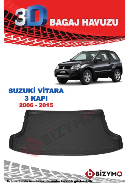 Suzuki Vitara Suv 3 Kapı 2006-2015 3D Bagaj Havuzu