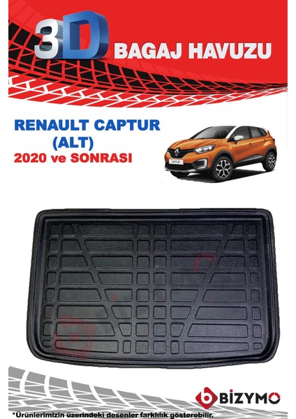 Renault Captur 2020 Ve Sonrası Alt 3D Bagaj Havuzu