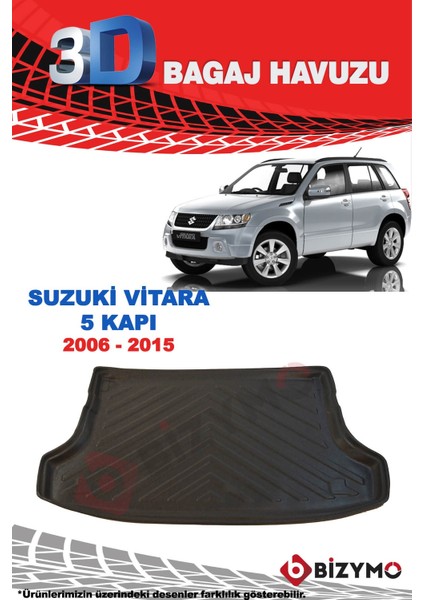 Suzuki Vitara Suv 5 Kapı 2006-2015 3D Bagaj Havuzu