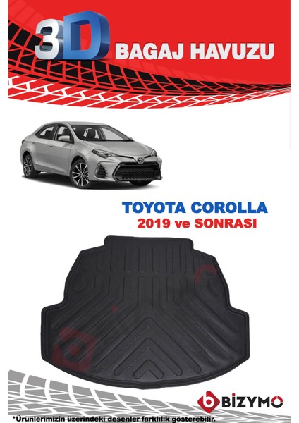 Toyota Corolla Hybrid Sedan 2019 Ve Sonrası 3D Bagaj Havuzu