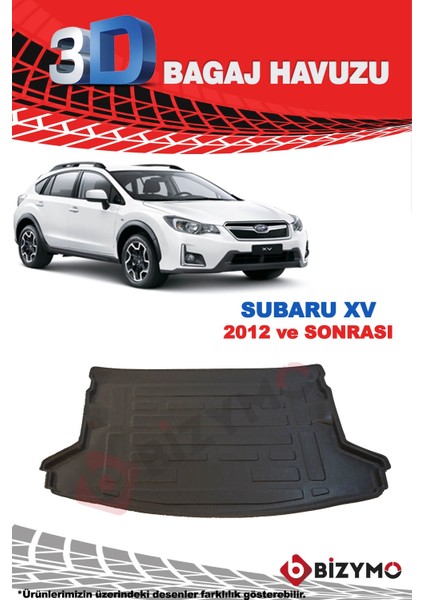 Subaru Xv Suv 2012 Ve Sonrası 3D Bagaj Havuzu