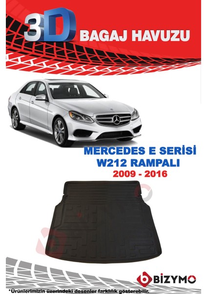 Mercedes E Serisi W212 Sedan Rampalı 2009-2016 3D Bagaj Havuzu