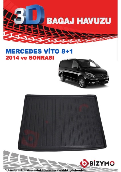 Mercedes Vito 8+1 2014 Ve Sonrası 3D Bagaj Havuzu