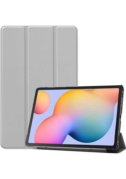 Samsung Galaxy Tab S6 Lite P610 Smart Cover Katlanabilir Standlı Tablet Akıllı Kapak Gri