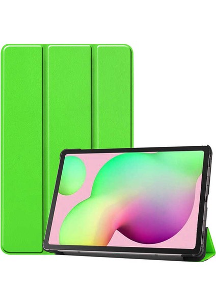 Samsung Galaxy Tab S6 Lite P610 Smart Cover Katlanabilir Standlı Tablet Akıllı Kapak Yeşil