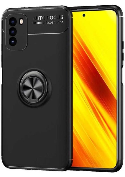 Xiaomi Redmi Note 9 4g Kılıf Yüzüklü Standlı Manyetikli Silikon