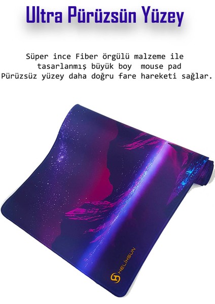 Mouse Pad Büyük Boy Renkli Gaming Oyuncu Xl 70x30 cm SunnyNight Mor