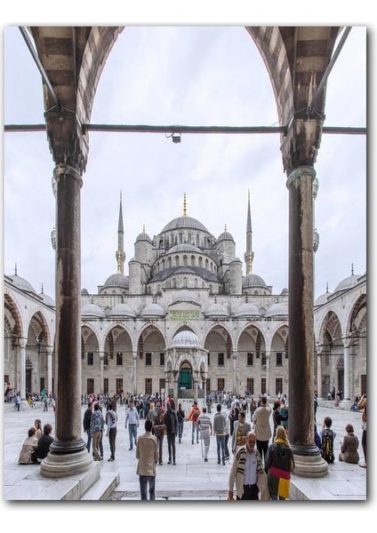 Ahşap Tablo Sultanahmet Camii Avlu Görünüm