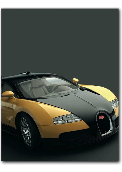 Ahşap Tablo Sarı Siyah Bugatti Veyron Eb 164