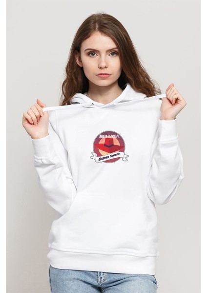 Carmen Sandiego Where In The World Is Cs Baskılı Beyaz Kadın Örme Kapşonlu Sweatshirt Uzun Kol