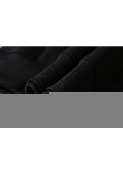 Araba Supra Baskılı Siyah Kadın Örme Kapşonlu Sweatshirt Uzun Kol modelleri