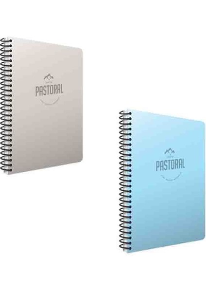 A4 Pastoral Spiralli Çizgisiz Yaprak Pp Kapak Defter 2'li
