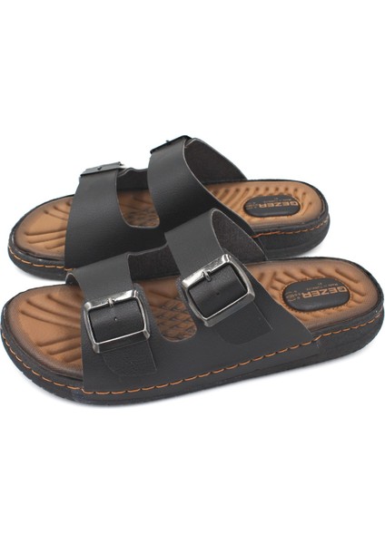 Ayarlanabilir Çift Toka, Dikişli, Anatomik Taban Günlük Erkek Terlik