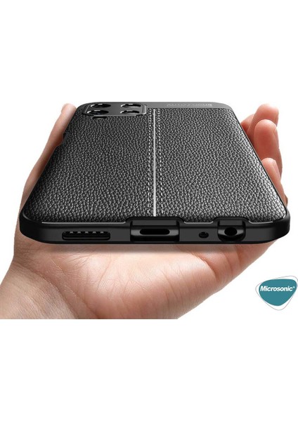 Samsung Galaxy A22 4g Kılıf Deri Dokulu Silikon Siyah indirimleri