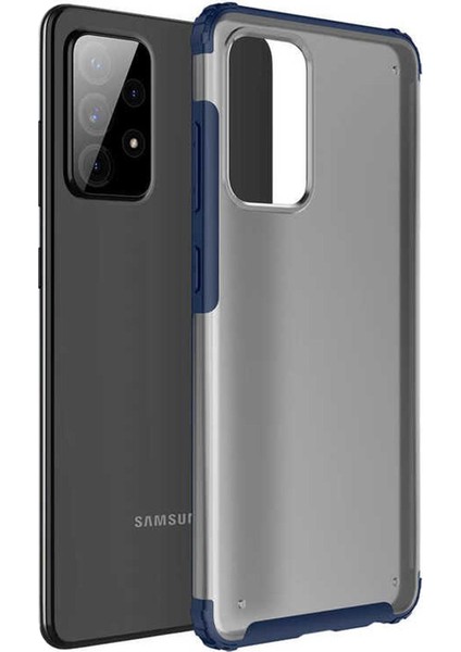 Samsung Galaxy A72 Kılıf Frosted Frame Lacivert