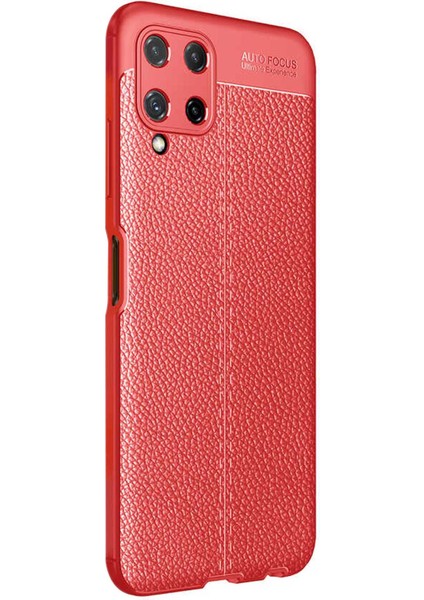 Samsung Galaxy A22 4g Kılıf Deri Dokulu Silikon Kırmızı fiyatları