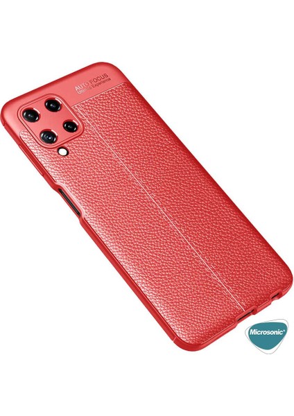 Samsung Galaxy A22 4g Kılıf Deri Dokulu Silikon Kırmızı fırsatları
