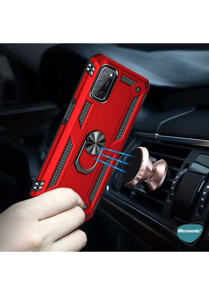 Oppo A92 Kılıf Military Ring Holder Siyah fırsatları