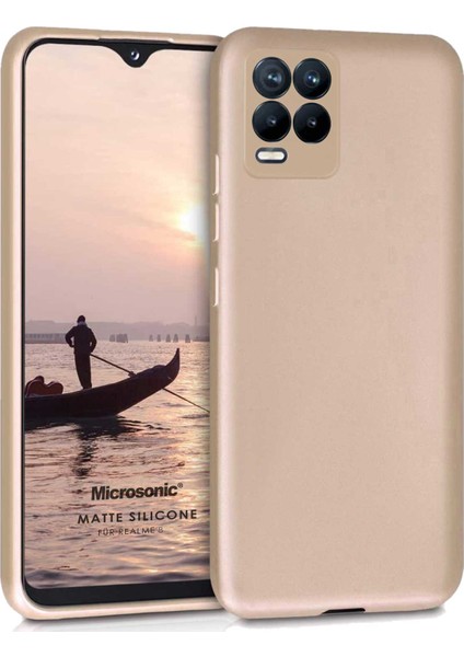 Matte Silicone Realme 8 Kılıf Gold