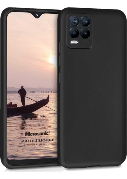 Matte Silicone Realme 8 Kılıf Siyah