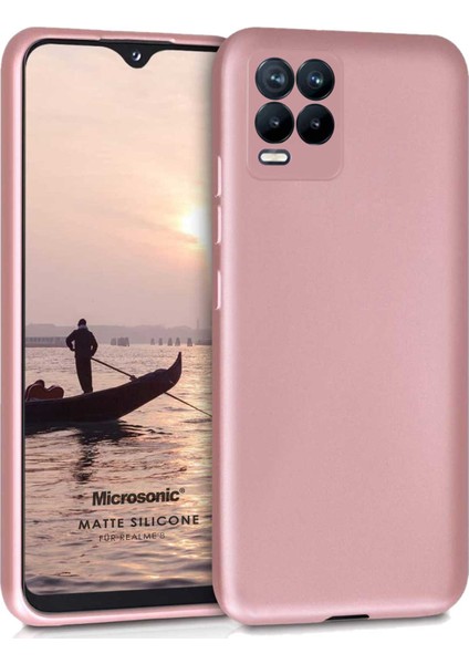 Matte Silicone Realme 8 Kılıf Rose Gold