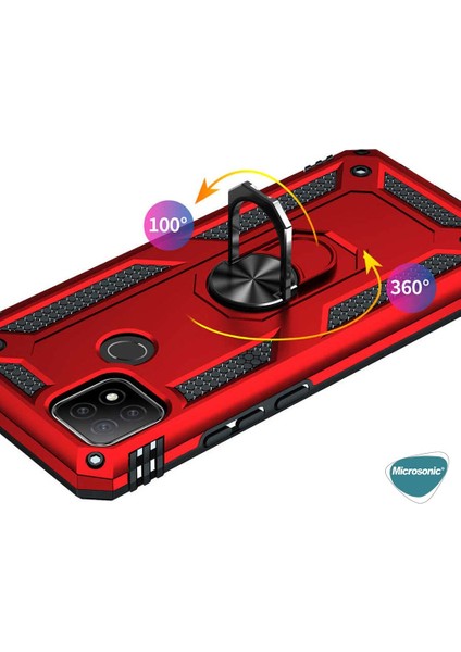 Oppo A15S Kılıf Military Ring Holder Siyah modelleri