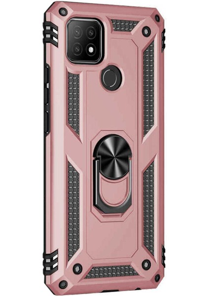Oppo A15S Kılıf Military Ring Holder Rose Gold fiyatları