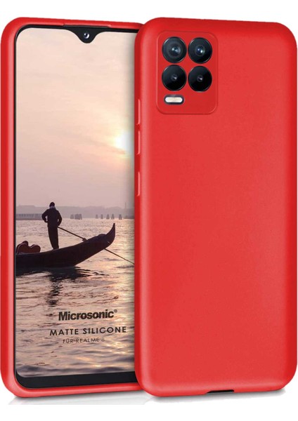 Matte Silicone Realme 8 Kılıf Kırmızı