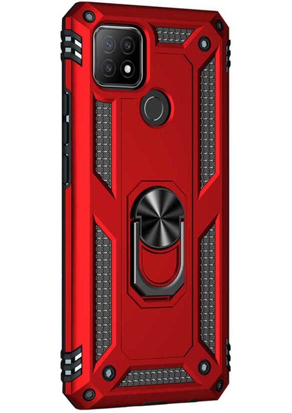 Oppo A15S Kılıf Military Ring Holder Kırmızı fiyatları