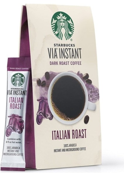 Via Italian Roast Çözünebilir Kahve 12 'li