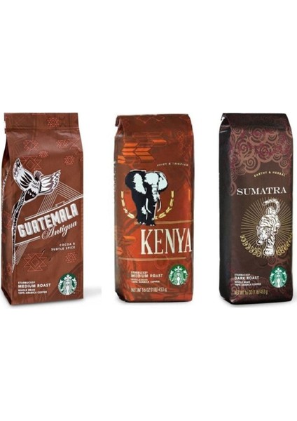 gruatemala, Kenya, Sumatra Çekirdek Kahve 250 gr