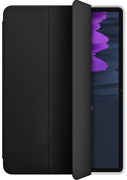 Samsung Galaxy Tab S7 Fe Lte T737 Kılıf Slim Translucent Back Smart Cover Siyah