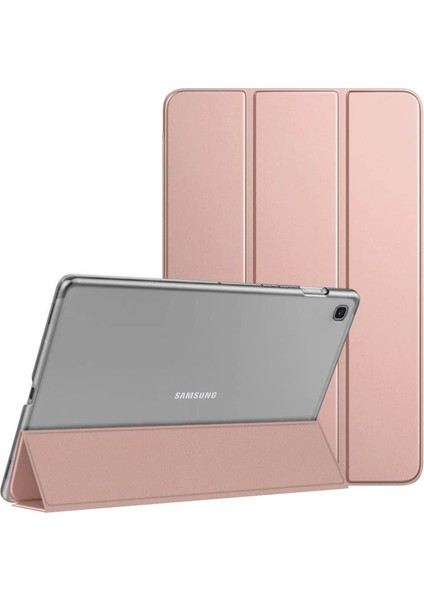 Samsung Galaxy Tab A7 Lite T225 Kılıf Slim Translucent Back Smart Cover Rose Gold