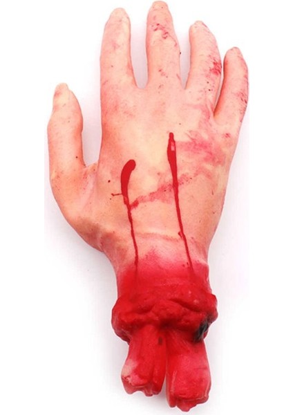 Halloween Cadılar Bayramı Kauçuk Kanlı Kesik El 5 Parmak